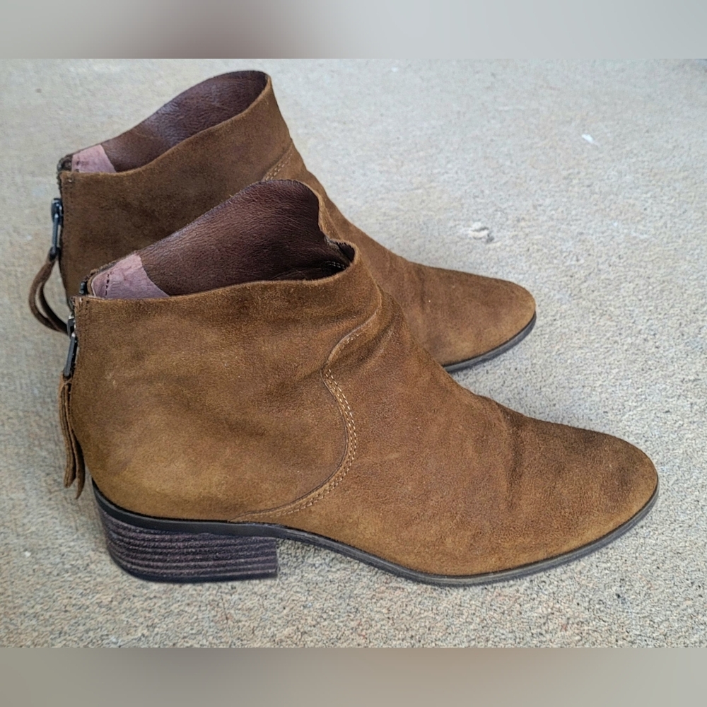 LUCKY BRAND LAHELA Brown Suede Leather Ankle Boots, WOMENS SHOES SIZE 8M - Picture 2 of 7